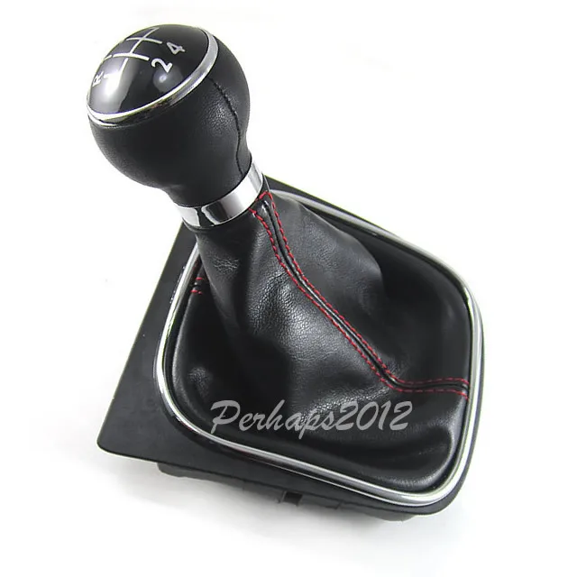 Красный 5 скорость кожа руководство Рычаги передач для автомобиля Обложка VW Golf 6