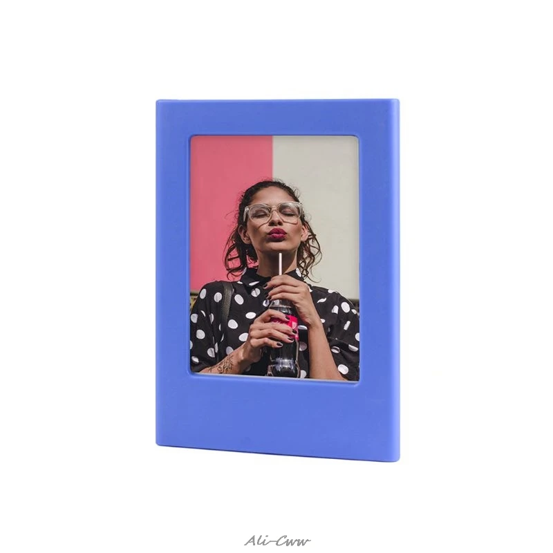 Magnetic Photoframe Mini Colorful DIY Magnetic Photo Frame Fridge Refrigerator Magnet Picture Frame for Holding 3 Inch Photos - Цвет: Dark Blue