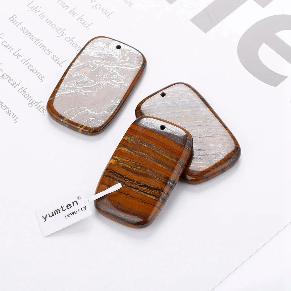 Yumten Tiger's Eye мужское ювелирное изделие Женский прямоугольный натуральный