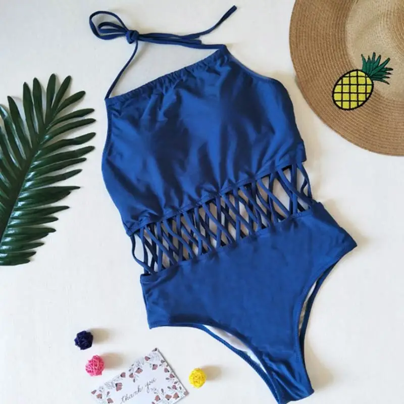 Новинка 2019 европейский и американский взрывной бикини женский сплошной цвет