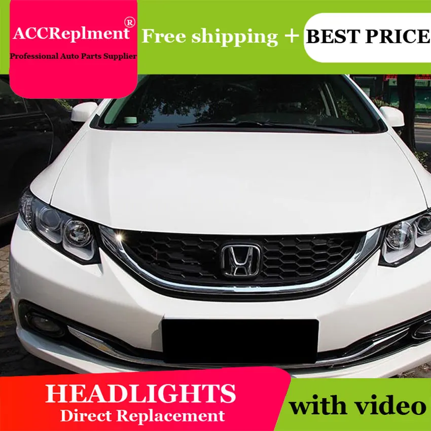 Автомобильный Стайлинг светодиодный налобный фонарь для Honda Civic фары 2012-Новинка года Civic светодиодный drl H7 hid Q5 bi-ксеноновая линзы ближнего и дальнего света
