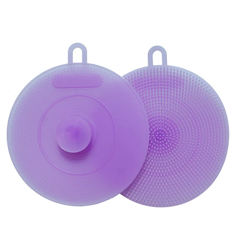 Purple ONEUP многофункциональная Чистящая Щетка Волшебные Силиконовые Блюдо чаша чистящие средства горшок Пан мыть расчёски для волос с присоской пособия по кулинарии инструмент - Цвет: Purple
