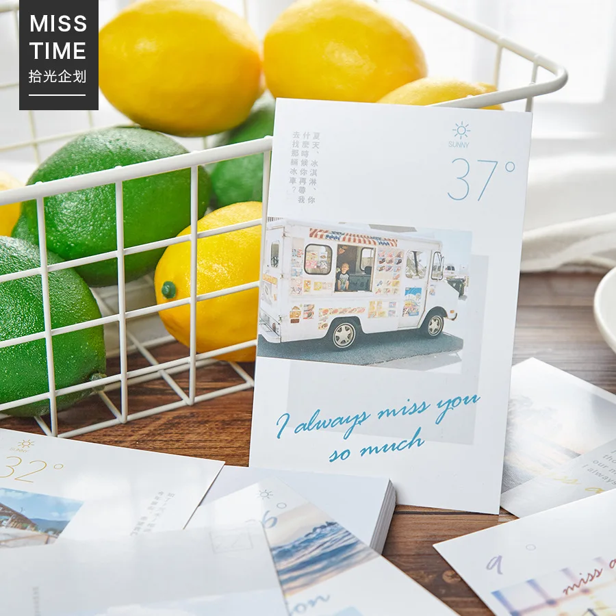 30 Sheets/Set Good Weather Series Paper Postcard Greeting Card Birthday Bussiness Gift Set Message | Канцтовары для офиса и