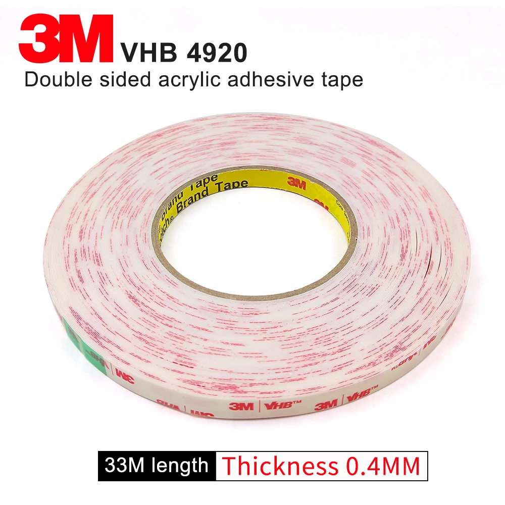 

100% оригинальная 3M 4920 VHB двухсторонняя лента/3m майларовая акриловая лента/УФ-устойчивая/может использоваться на открытом воздухе или в помещении/10 мм * 33 м * 5 рулонов