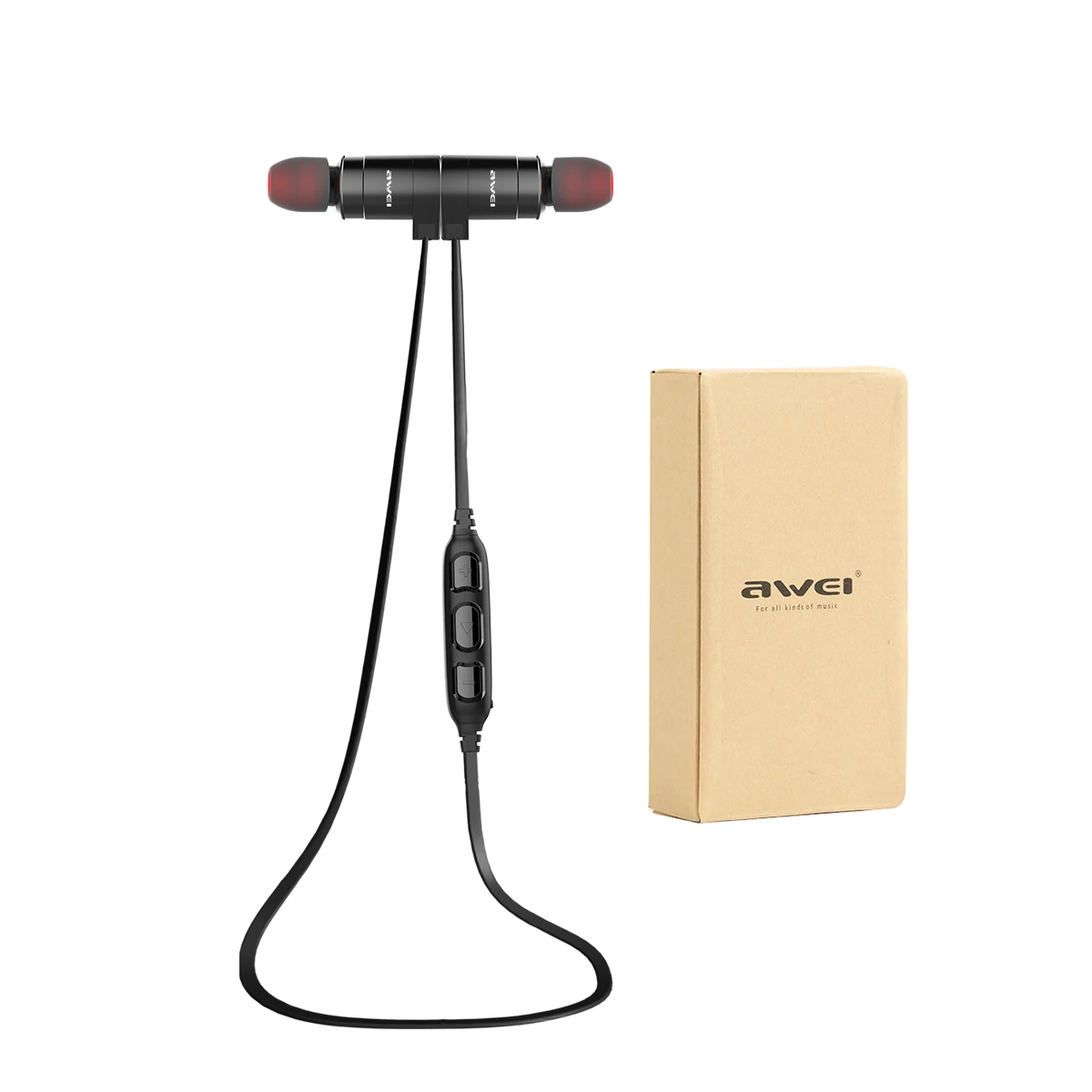 Black AWEI AK3 беспроводные наушники, гарнитура, магнитные Bluetooth наушники, водонепроницаемые наушники с микрофоном, Audifonos Fone de ouvido для телефонов - Цвет: Black