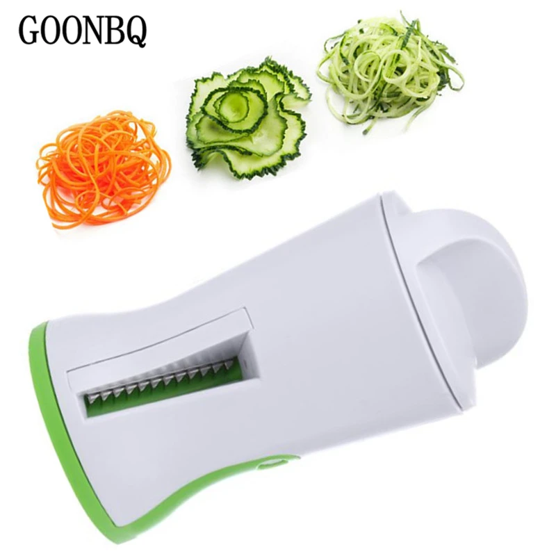 GOONBQ 1 шт. спиральный тип, с воронкой терка для овощей ABS+ нержавеющая сталь Морковь Огурец слайсер измельчитель овощей спиральное лезвие резак