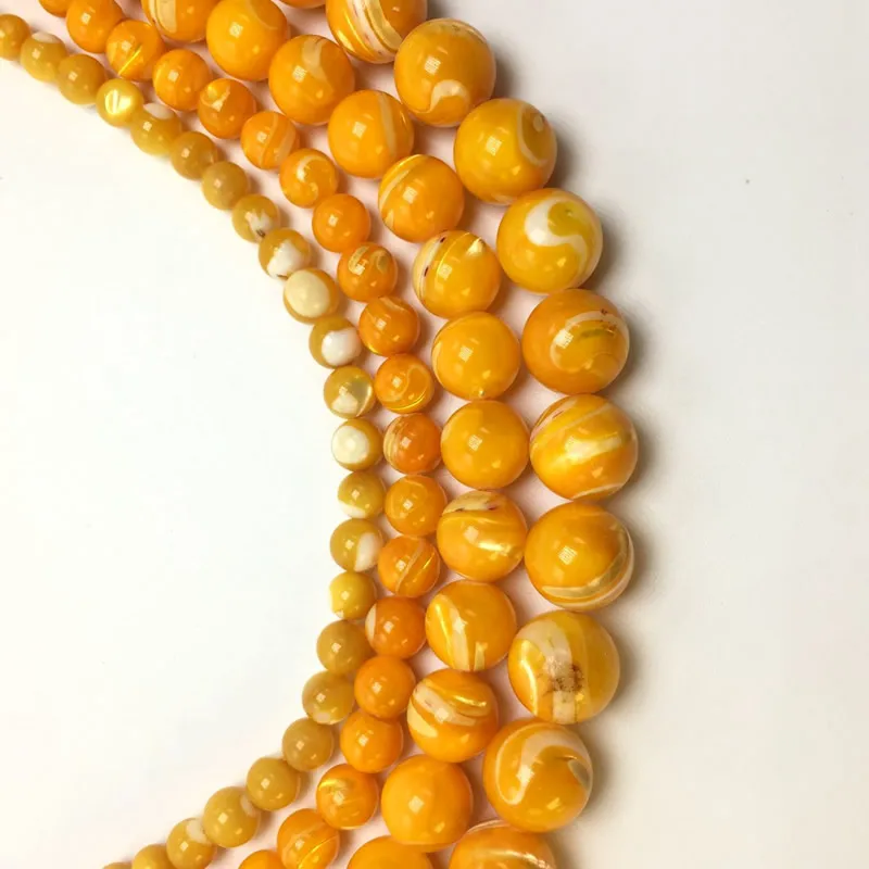 yellow Натуральный коричневый желтый трохус морской раковины круглые бусины 2 3 4 5 6 7 8 9 10 12 14 мм выбрать размер для изготовления ювелирных изделий - Цвет: yellow