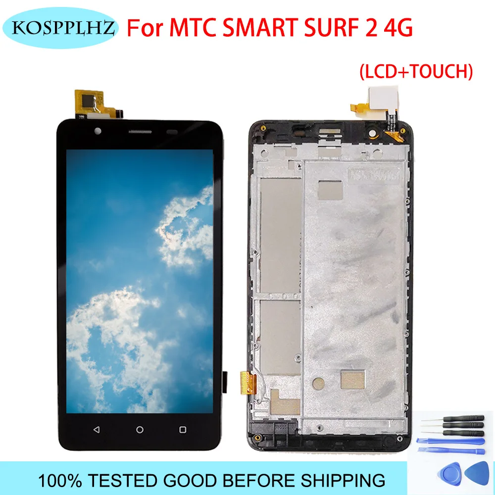 ЖК дисплей KOSPPLHZ 100% испытано для MTC smart surf 2 и сенсорный экран в сборе замена surf2 +