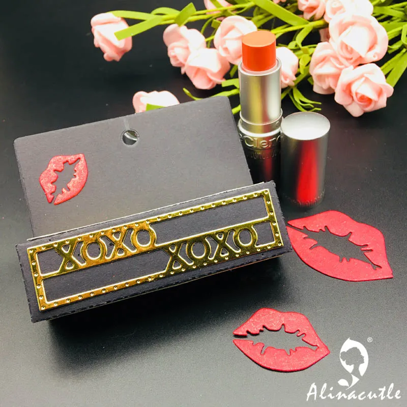 Высечки металлическая пресс-форма удар xoxo футляр для губной помады коробка alinacплот альбом для скрапбукинга бумага ручной работы трафарет для открыток искусство резак