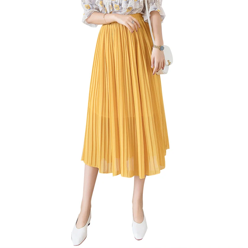 2019 летние резинка на талии Высокая талия Асимметричная сетчатая юбка