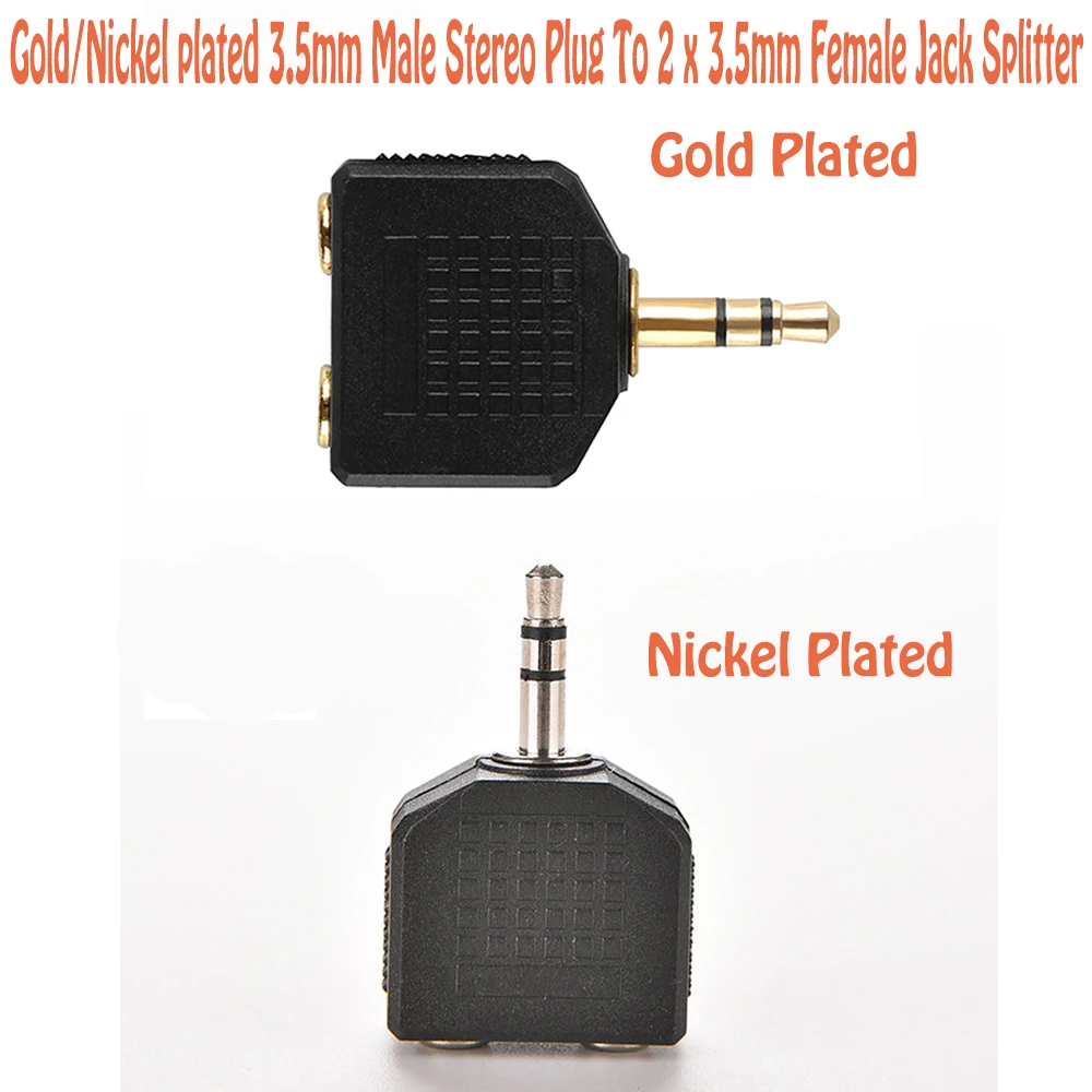 

10pcs/lot 3.5mm Jack Audio Cable Plug Adapter Phone Earphone Headphone Y Splitter Cable Cord Convertor For iPhone Samsung Huawei