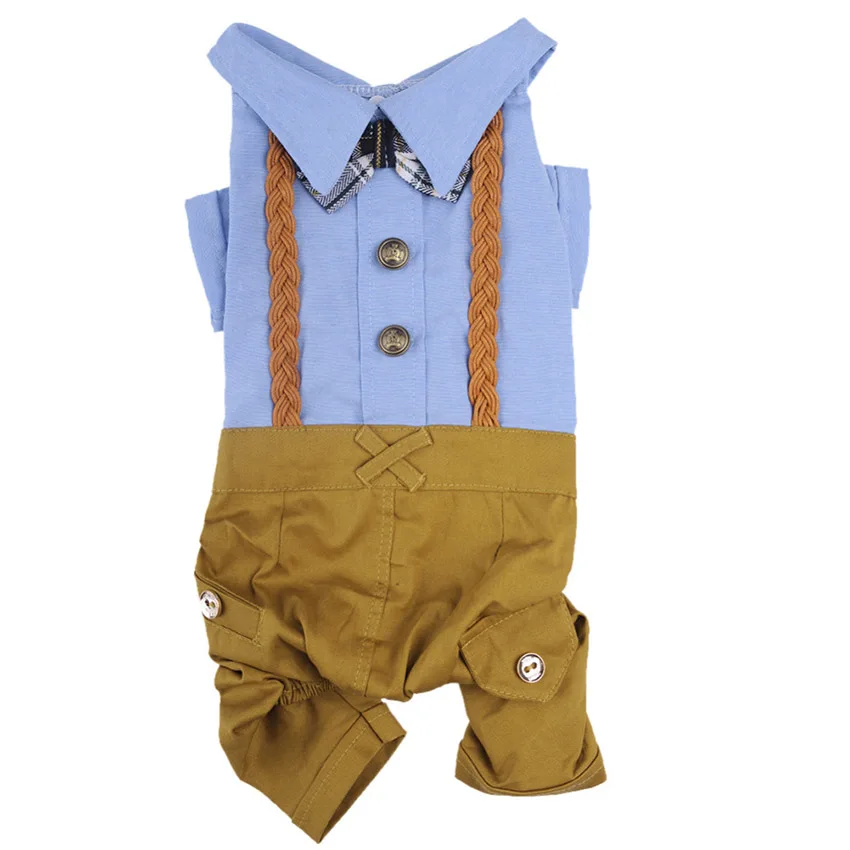 Spring And Summer Pet Dog Clothes 2 Colors England Style Braid Jumpsuit 4 Sizes Small Dogs Rompers Apparel END135 | Дом и сад