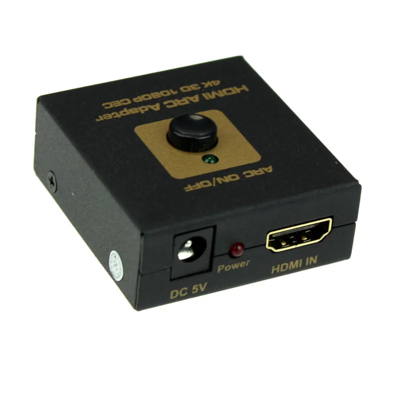 Горячая HDMI ARC адаптер к HDMI и оптический преобразователь аудиосигнала 4k 3D 1080P CEC хорошая - Цвет: Черный