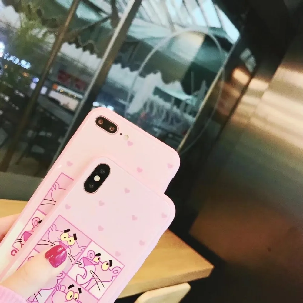 ORYKSZ для iphone x случае роскоши мультфильм Пантера рисунком Телефон чехол 7 8 6 S Plus
