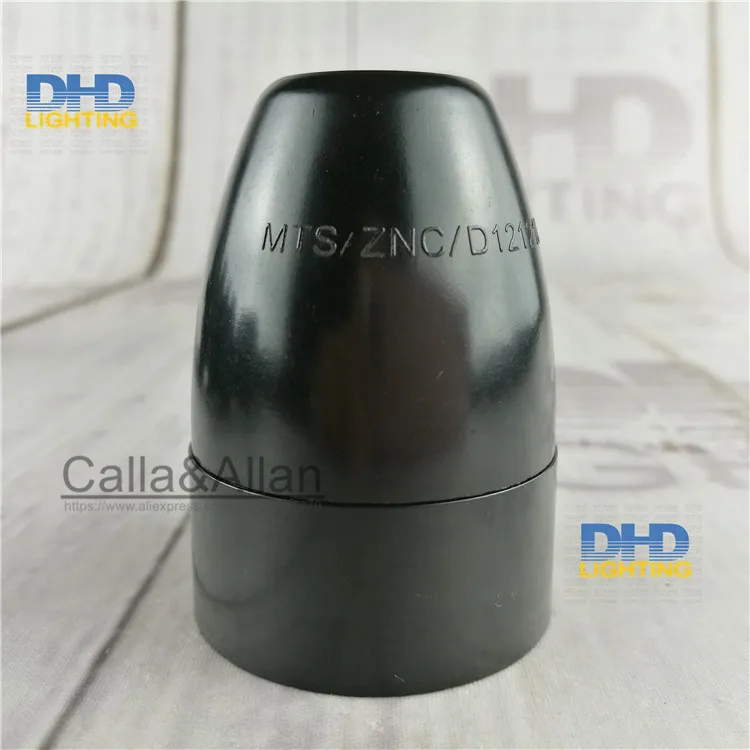 

4 Pieces black bakelite E27 AC110V/220V lighting socket DIY lamp accessories of lamp holder horn electric light socket