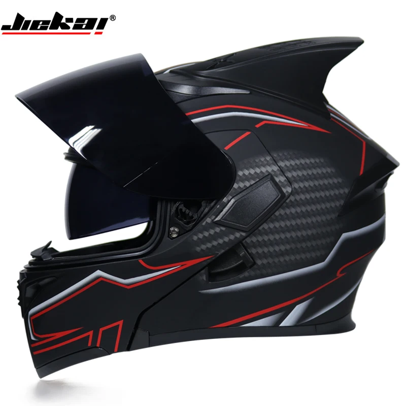 

JIEKAI брендовый мотоциклетный шлем с двойным экраном DOT ECE, мотоциклетный шлем с откидной крышкой для всех видов мотоциклов