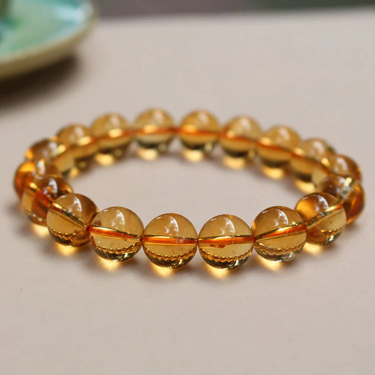 

Natural yellow crystal bead bracelet transhipped lucky crystal bracelets lovers design