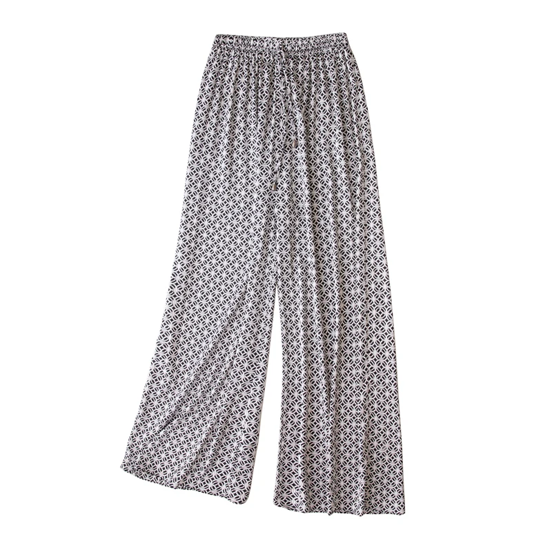 Брюки женские из натурального шелка винтажные свободные стильные штаны Офисная