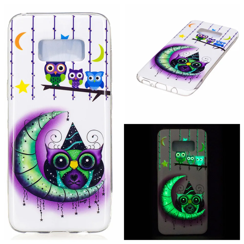 Милый рисунок мигающий свет свечение Мягкий ТПУ силиконовый чехол Coque для Samsung