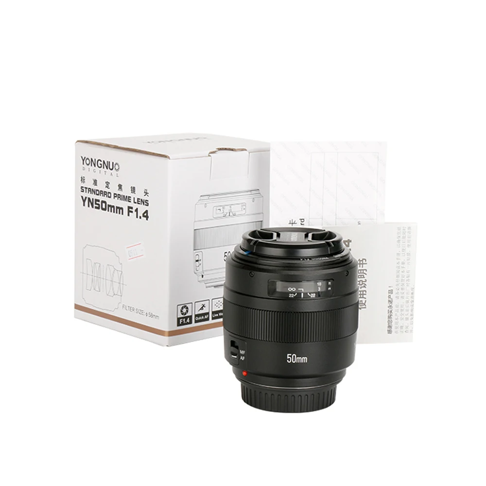 Новинка YONGNUO YN50mm объектив F1.4 стандартный основной Большая диафрагма Автофокус