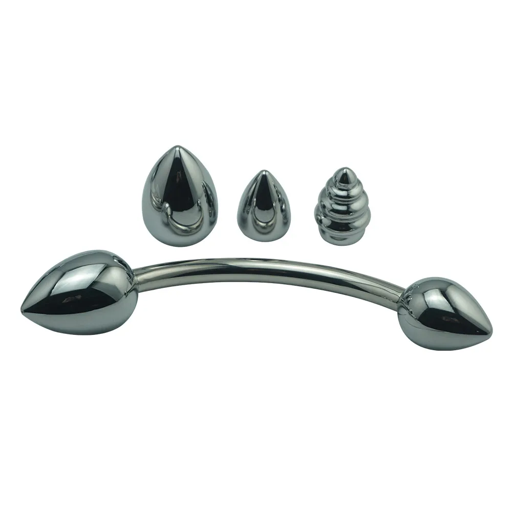 Prostate massager Double dildo Penetration anal beads butt plug metal fake penis prostate SM sex toy for man woman | Красота и