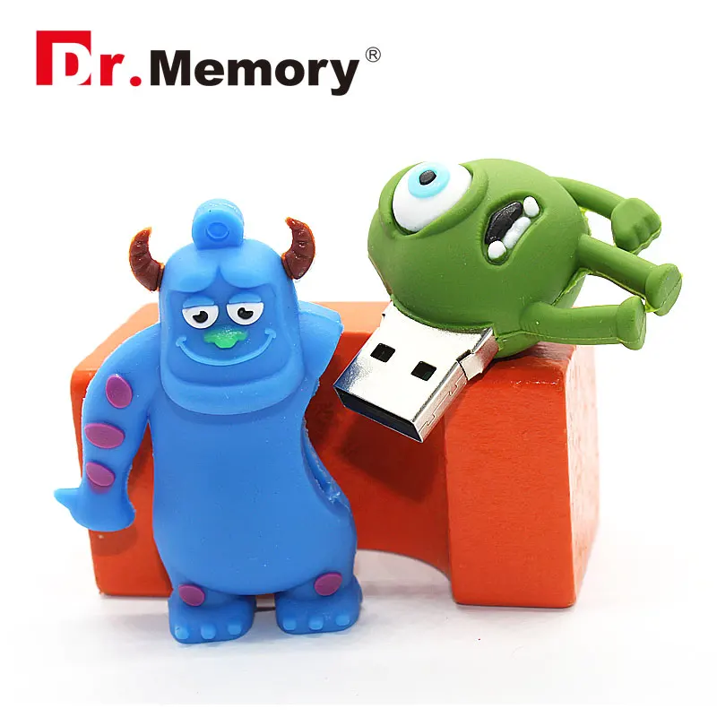 Смешные с рисунком в виде монстра из мультфильма 64 Гб USB флеш накопители милые