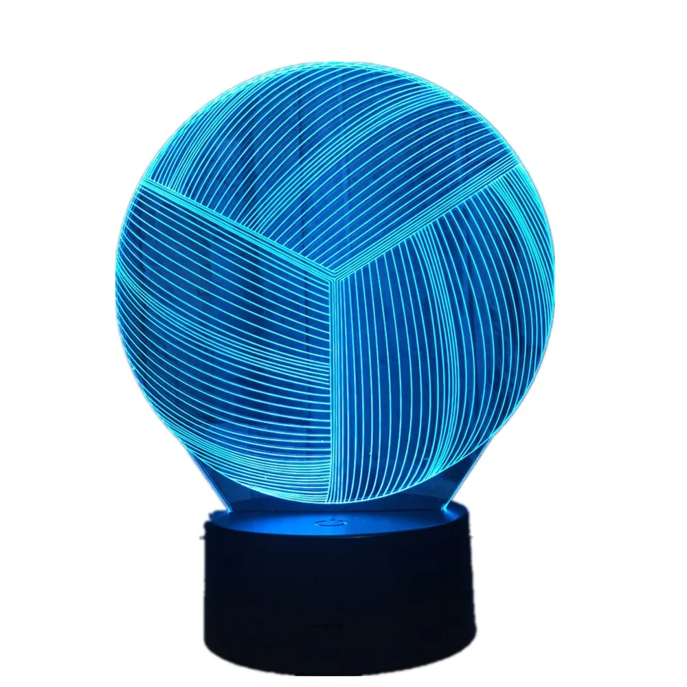 Волейбол 3D светодиодный Ночной светильник с 7 цветов для украшения дома лампы