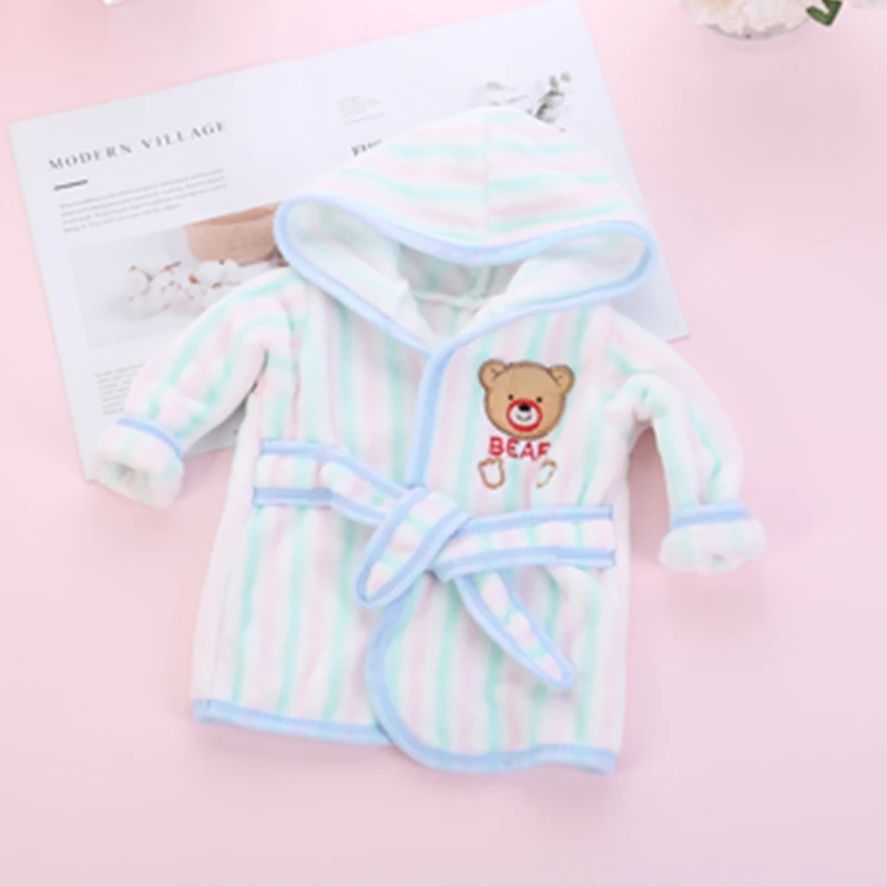 YP001 white HAO. Детский халат с героями мультфильмов фланелевый Халат для малышей детский купальный халат с длинными рукавами и капюшоном милые халаты для девочек и мальчиков с животными - Цвет: YP001 white