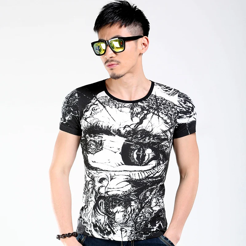 2017 новый модный бренд blue clothing men t-shirt хлопок эластичность мода забавный футболка