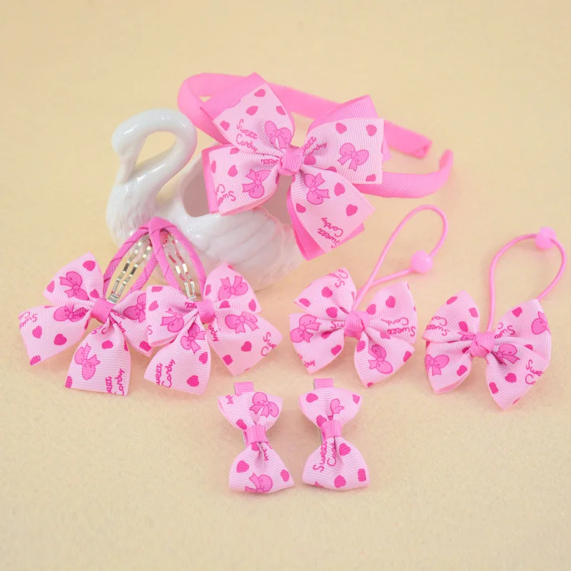 7 шт./компл. Детские Аксессуары Hairband заколки для волос резинка девочек Прекрасный