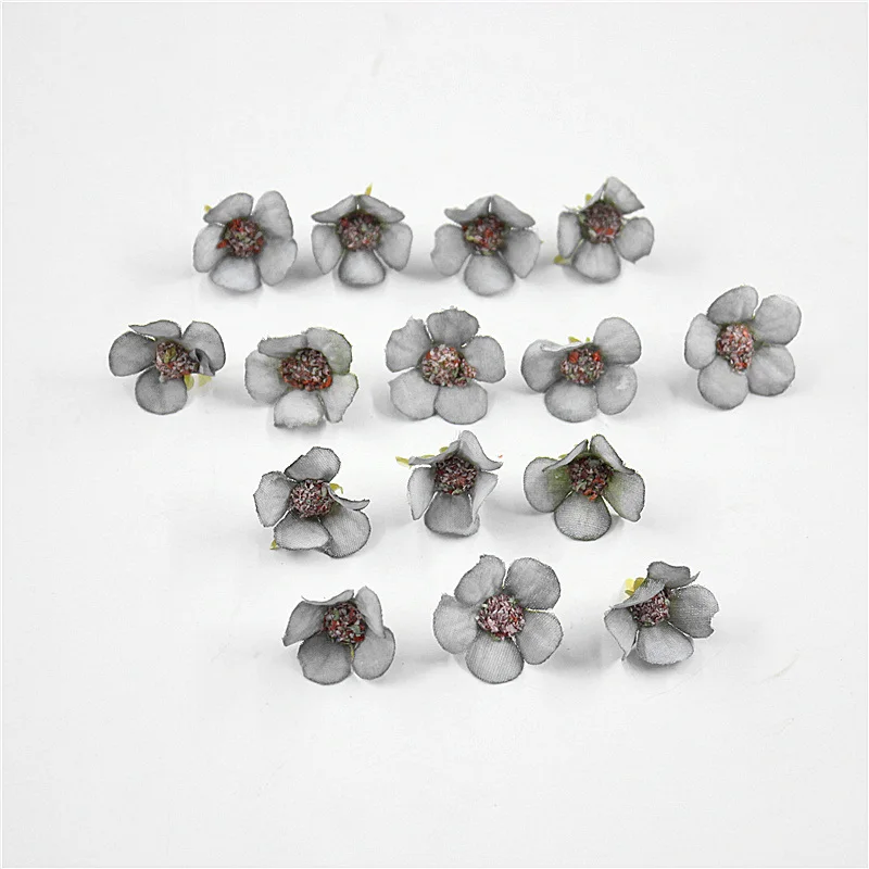 gray 2 см многоцветная Маргарита Флорес cabezas мини seda flores artificiales para guirnalda Скрапбукинг hogar boda украшение - Цвет: gray