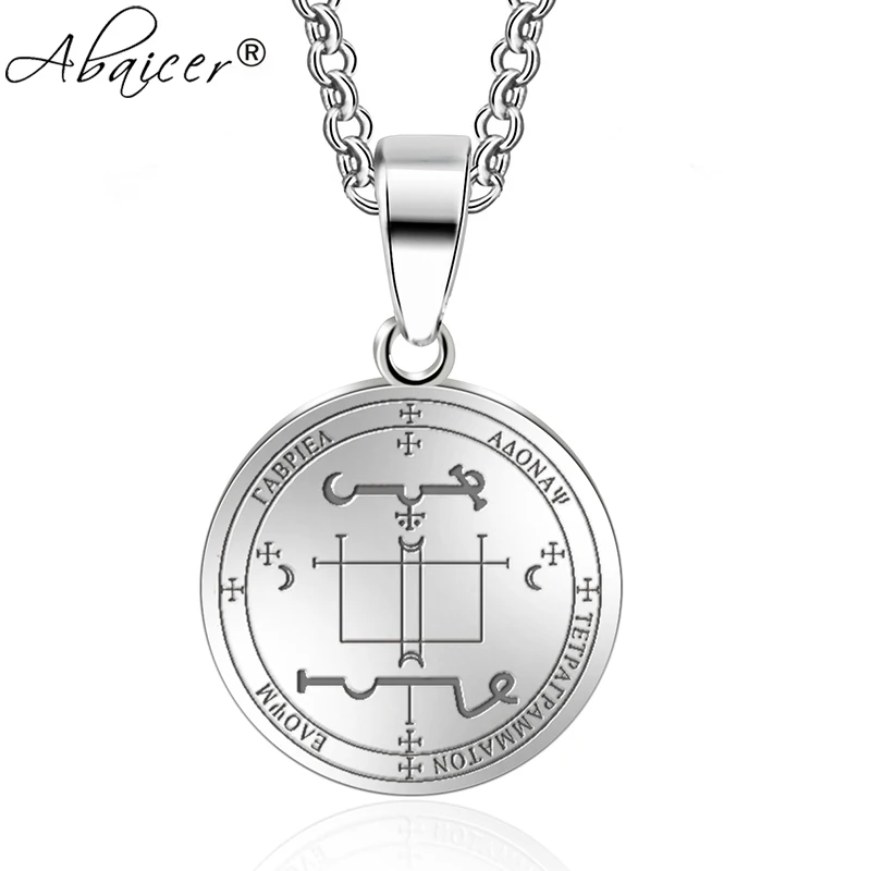 Abaicer Archangel Майкл Рафаэль Уриэль габрие талисман Ангел Кулон Колье массивное серебряное ожерелье из нержавеющей стали