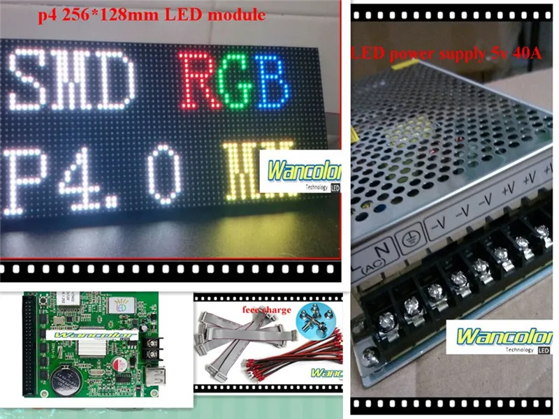 Бесплатная доставка DIY LED дисплей 20 шт P4 Крытый SMD полноцветный светодиодный