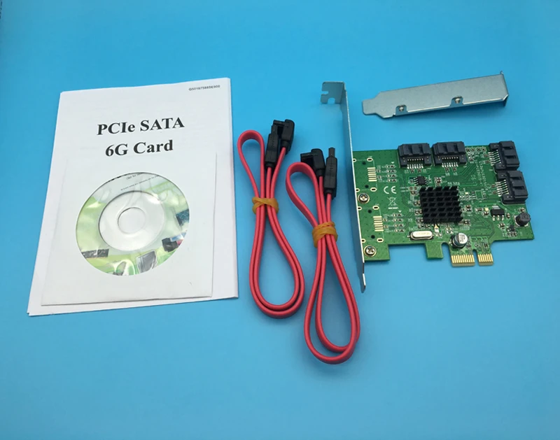 Карта расширения 88SE9215 4 порта внутренний PCI-Express SATA 3 0 6 ГБ/сек. | Компьютеры и офис