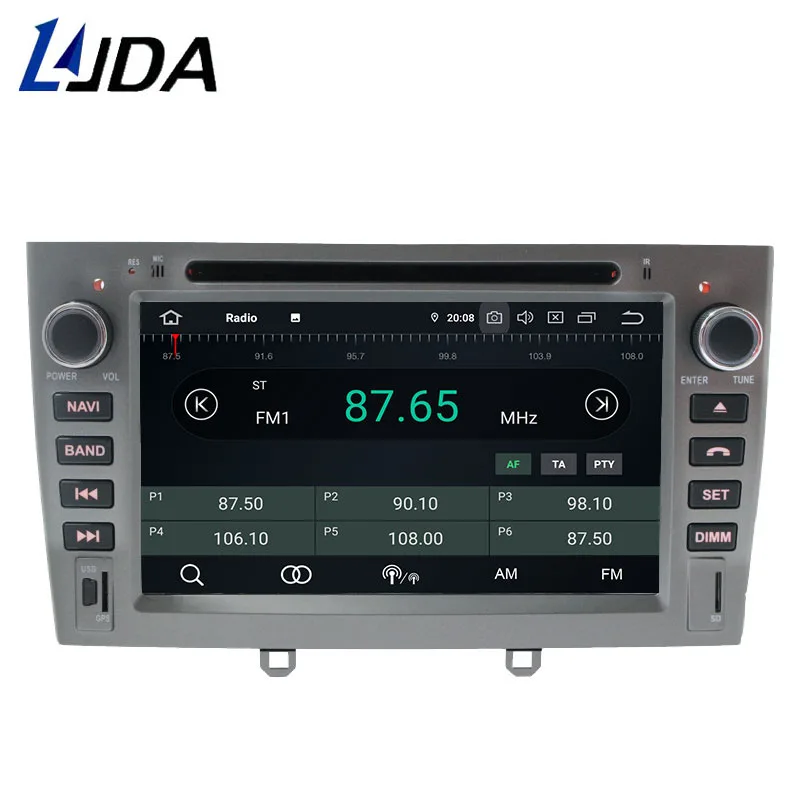Автомобильный мультимедийный плеер LJDA Android 10 для PEUGEOT 308 408 Вт GPS навигация 2 Din