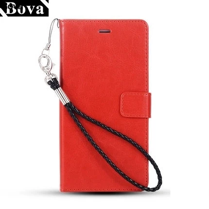Red Lanyard 2 Держатель для карт, чехол для huawei Honor 6X 7X 8X Max 4X 3X 5X из искусственной кожи чехол, ретро кобура, кошелек, флип-чехол(ТПУ внутри - Цвет: Red Lanyard 2