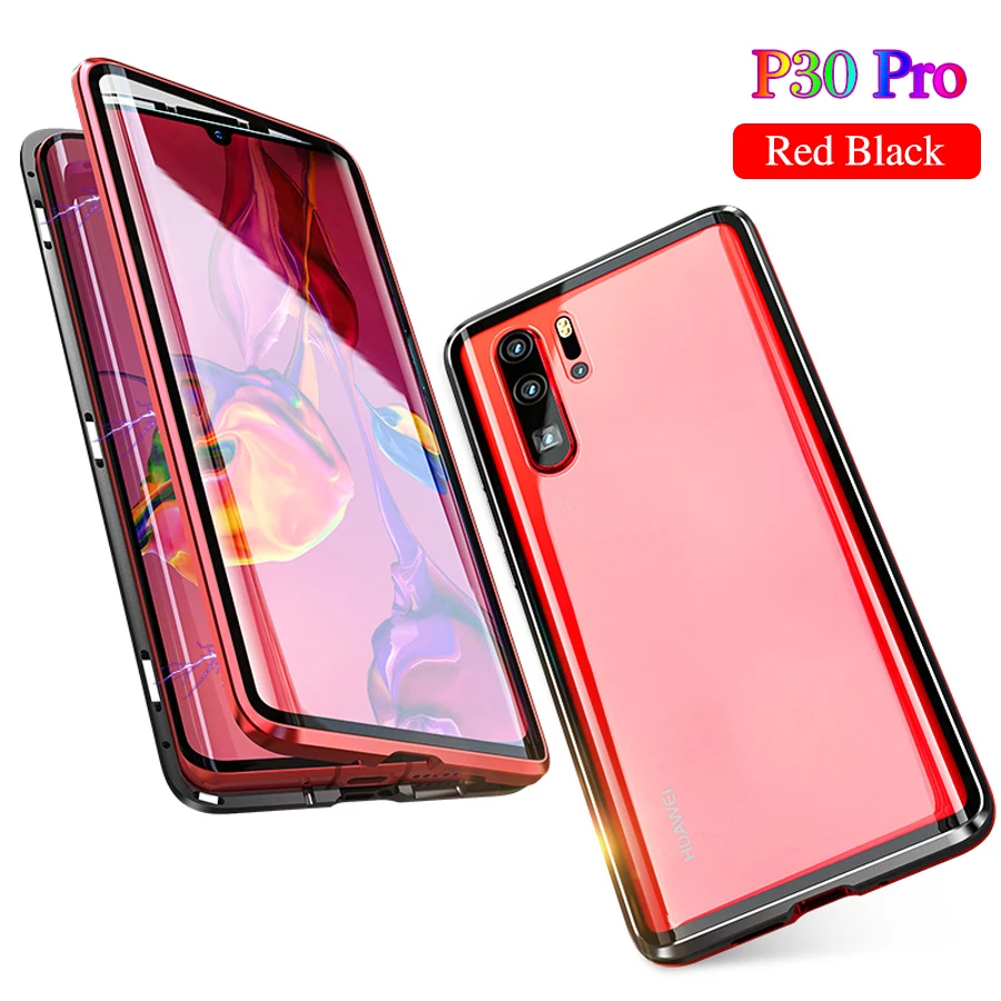 P30Pro Передняя Задняя изогнутая 360 стекло Магнитная Адсорбция металлический чехол для huawei P30 Pro Coque роскошный полный корпус Защитная крышка P30