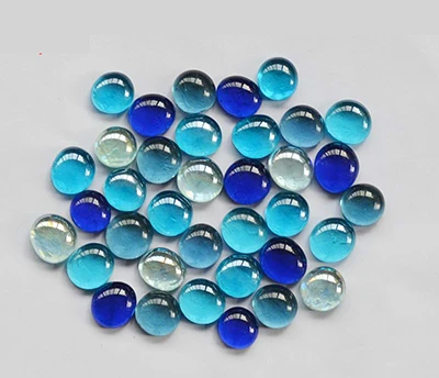 mixed color Плоское стекло/хрустальные бусины 80 шт, голубой стеклянный камень мрамор смешанные цвета Галька Камни, ваза аквариум украшения - Цвет: mixed color