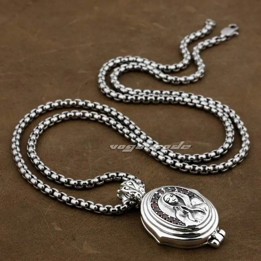 Мужская подвеска в стиле панк LINSION серебро 925 пробы открытая Дева Мария Иисус