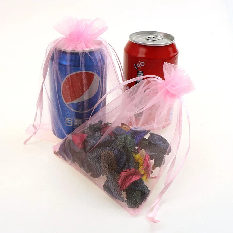15x20 см Розовые ювелирные сумки из органзы на заказ изделия Bolsitas De Regalo Para Boda