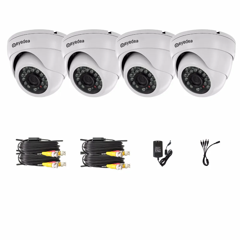 Эйедея 4 pcs1080p 2.0mp Купол белый металл Крытый Водонепроницаемый Товары теле и