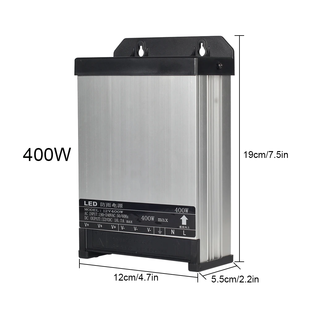 Уличный водонепроницаемый Светодиодный источник питания постоянный ток 12 В 60 Вт