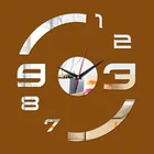 Новые модные креативные кварцевые настенные часы, современный дизайн, геометрические настенные наклейки для гостиной, зеркальные акриловые настенные часы