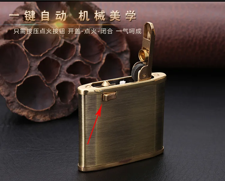 Латунная сигаретная зажигалка, бензин, керосин, масло, бензин, заправка, зажигалка, высокое качество, лучший подарок для мужчин, сигаретная коробка, масляная зажигалка