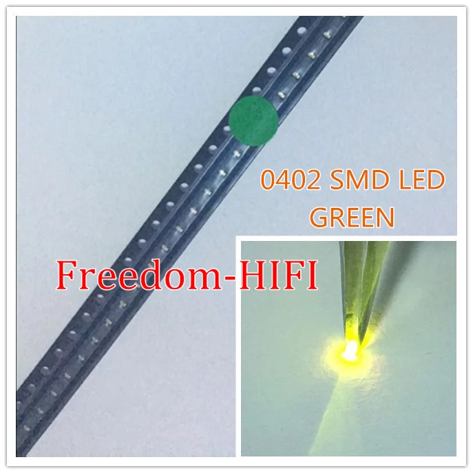 2000 pcs SMD SMT 0402 зеленый ультра яркий светодиодный светильник Бесплатная