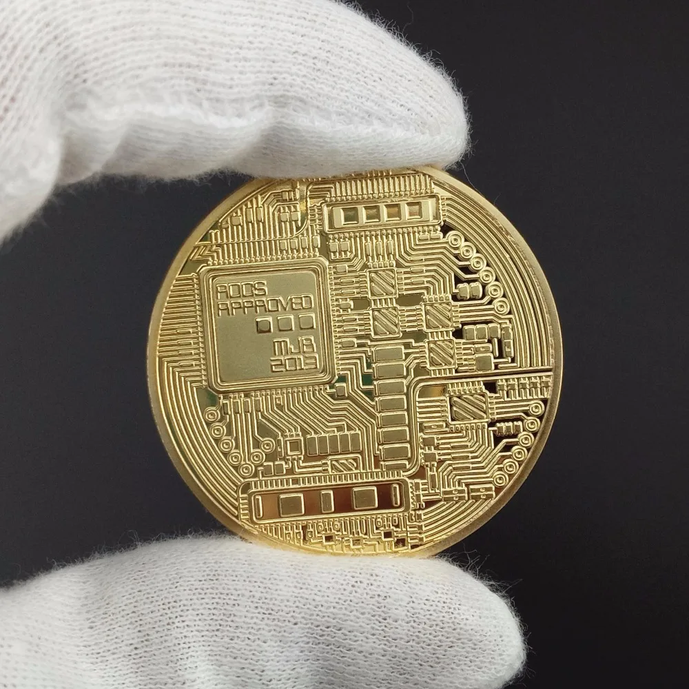 Bitcoins позолоченные монеты коллекционные США Великобритания цифровые LITECOIN okcoin