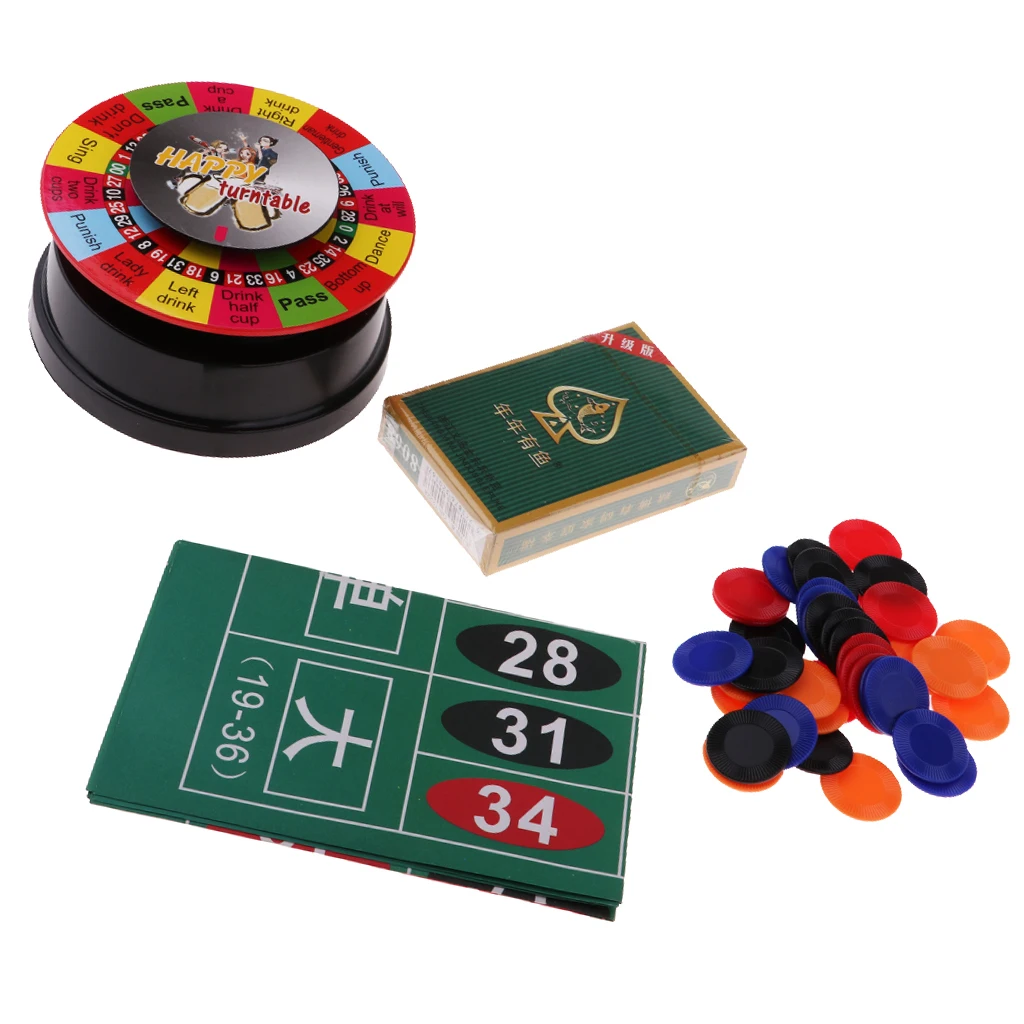 Игровой набор рулетки с питанием 3 в 1 игровые карты чипы питьевая игра