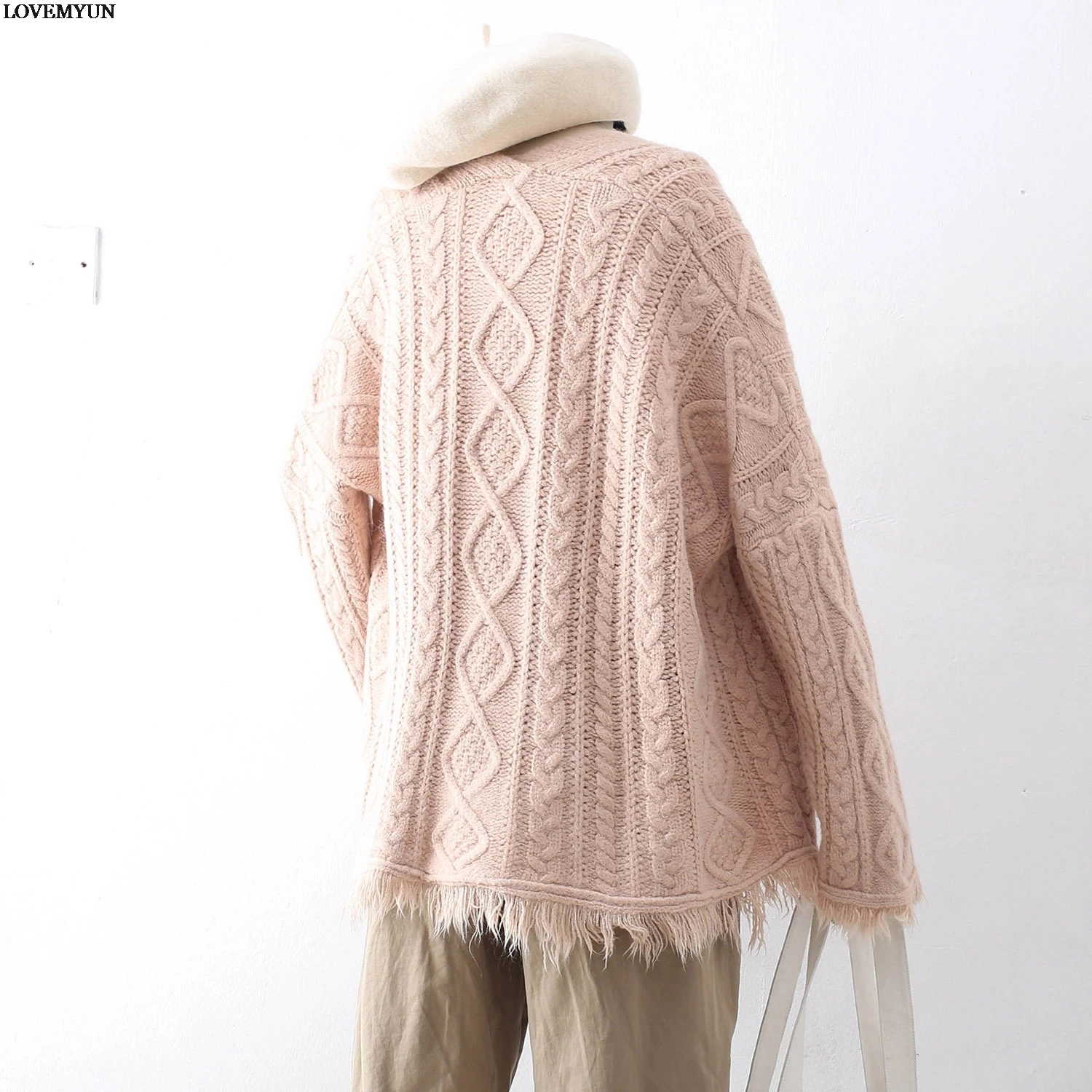 2019 Cardigan Women Tassel Sweter Long Cardigans With Hat Pocket blusas femininas de inverno |