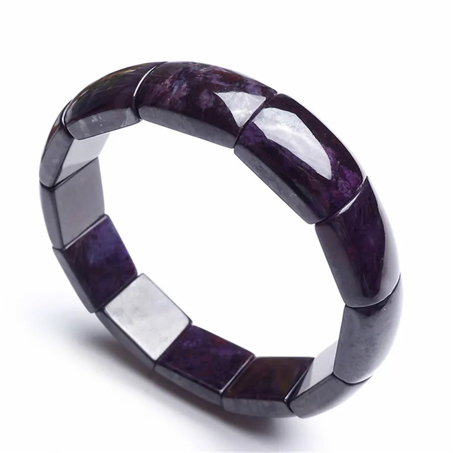 

Free Shipping Rectangle Beads Fashion Jewelry Bracelet Genuine Natural Stone Women Female Purple Stretch Charm Sugilite Bracelet