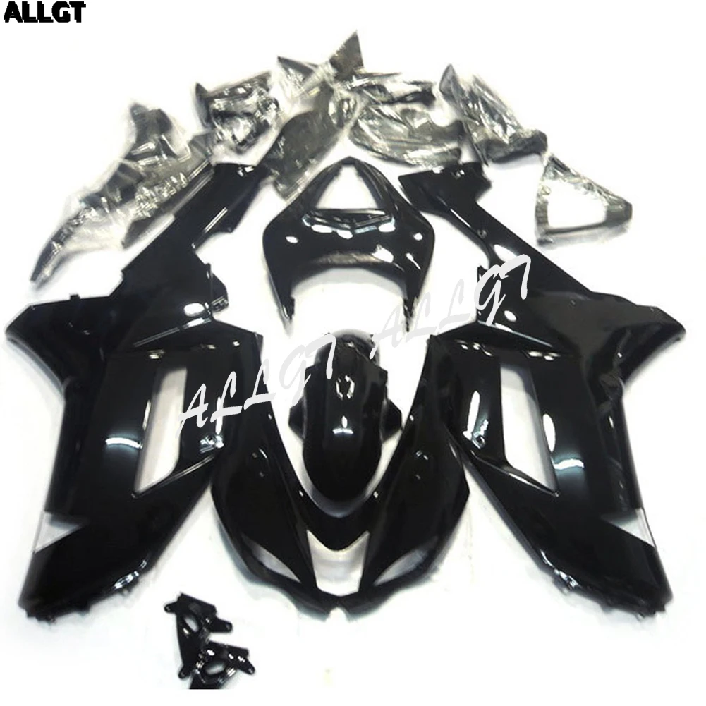 ALLGT набор обтекателей кузова мотоцикла для Kawasaki Ninja ZX 6R 2007 2008 глянец Черный|kit kits|kit